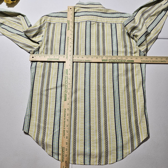 Robert Graham Mens Large Long Sleeve Button Front Shirt Stripes Flip Cuff - Picture 6 of 8